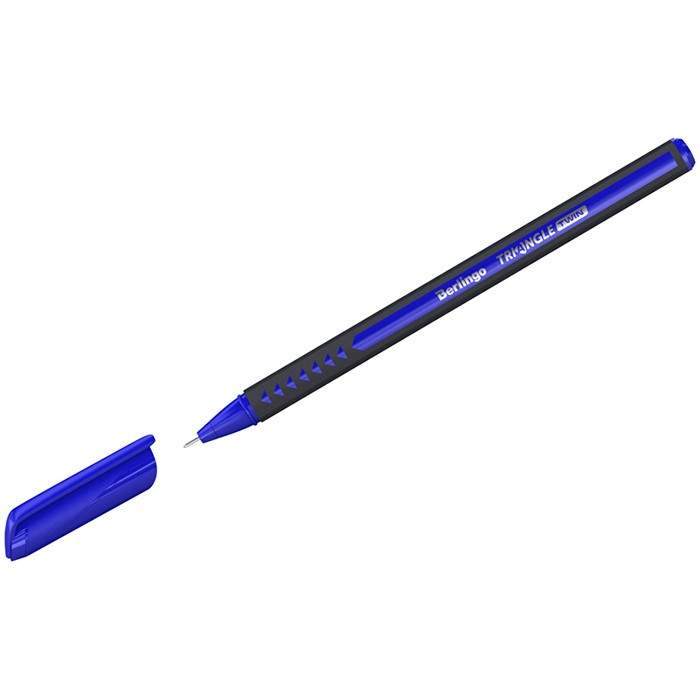 Ручка шарик синий 0,7мм Triangle Twin игольчатый стержень Berlingo CBp_07283