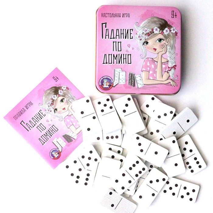 Настольная игра Гадание по домино жестяная коробочка 02989