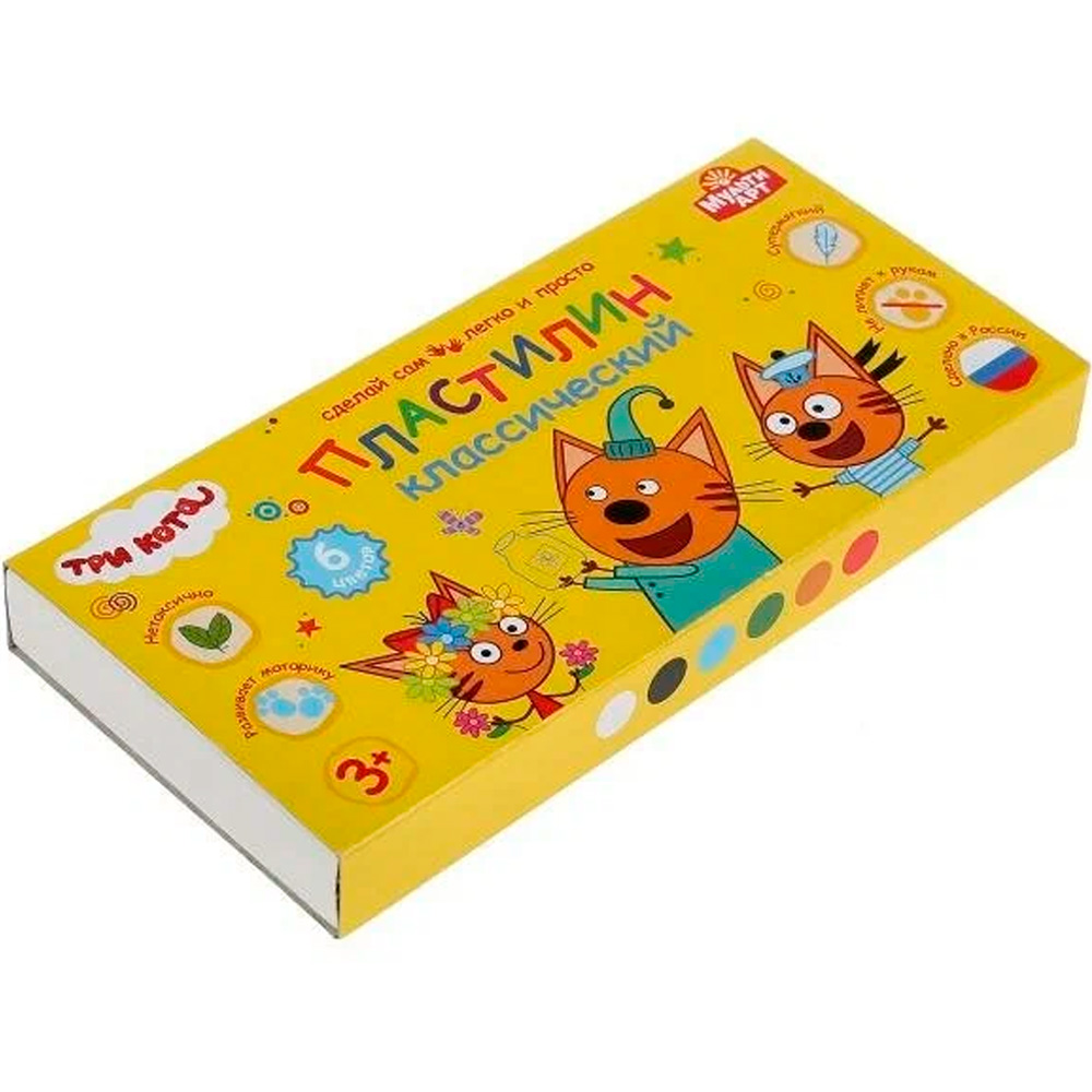 Пластилин 6 цветов Три кота MODCLAY-6-120G-TC Пластилин 6 цветов Три кота MODCLAY-6-120G-TC