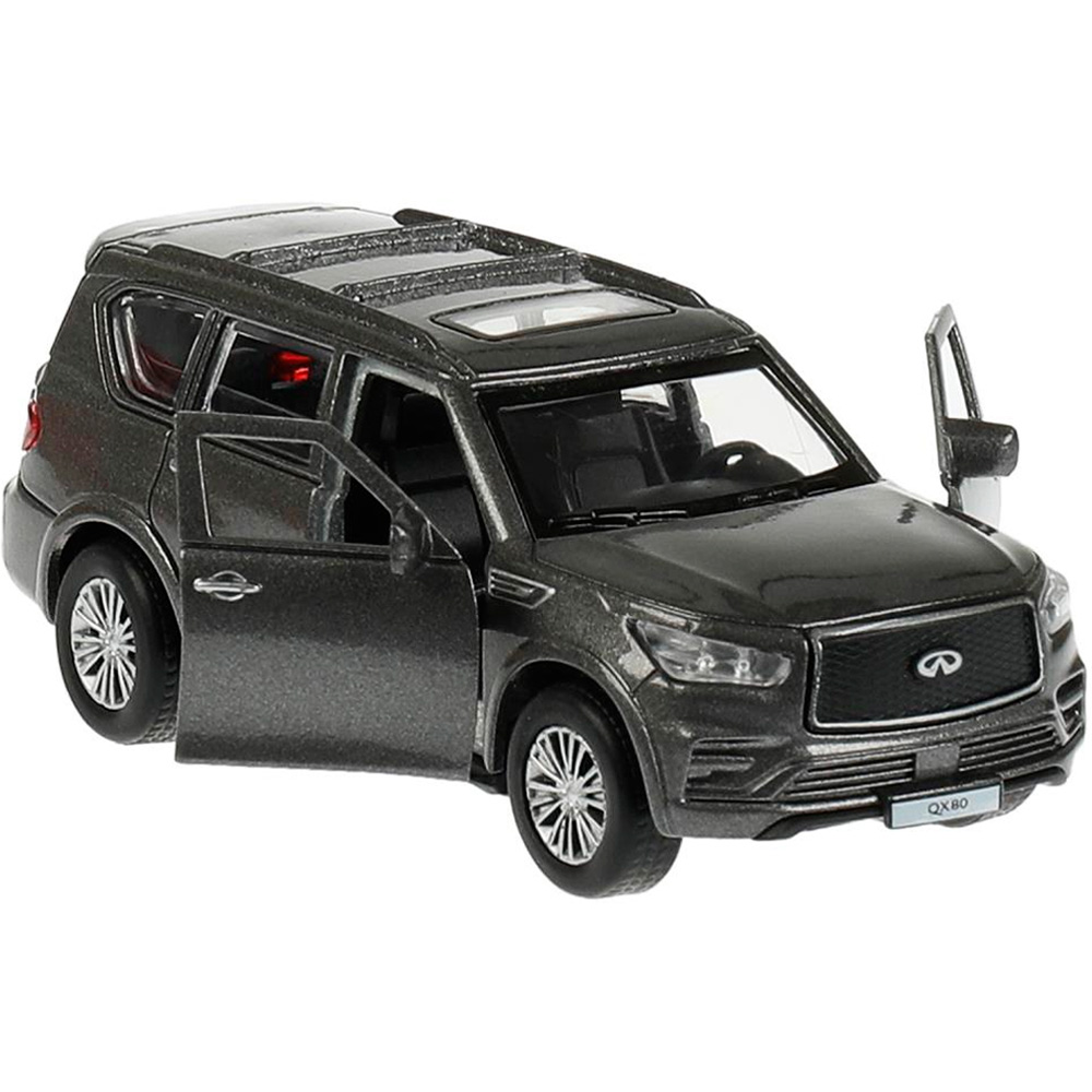 Модель QX80-12-GY INFINITI QX80, длина 12,5 см, двери, багаж, инер, серый Технопарк в коробке /72/ Модель QX80-12-GY INFINITI QX80, длина 12,5 см, двери, багаж, инер, серый Технопарк в коробке /72/