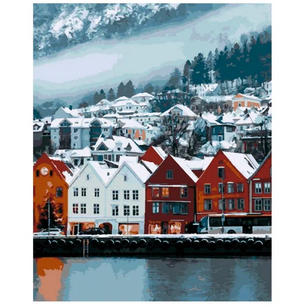 Набор ДТ Картина по номерам "Норвегия зимой" на картоне 40*50 см Кпн-198 Lori.