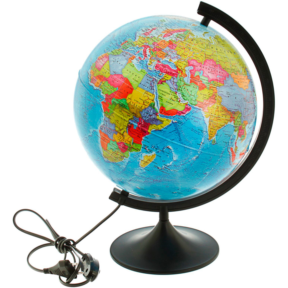 Глобус Земли политический 320 мм с подсветкой Рельефный Классик К013200222
