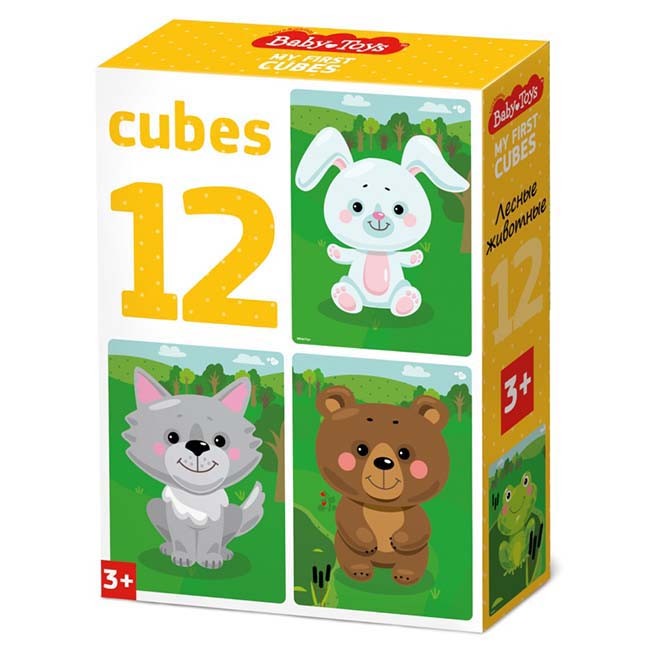 Кубики Лесные животные 12шт BABY TOYS 03538