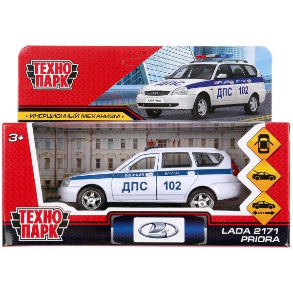 Модель PRIORAWAG-12POL-WH LADA PRIORA Полиция белый Технопарк  в кор.