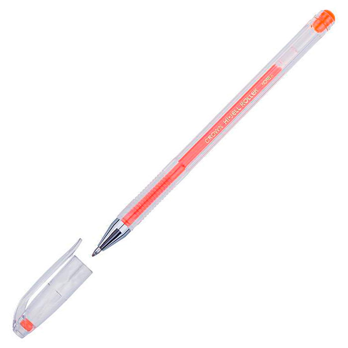 Ручка гелевая Crown "Hi-Jell Color" оранжевая 0,7мм 001968