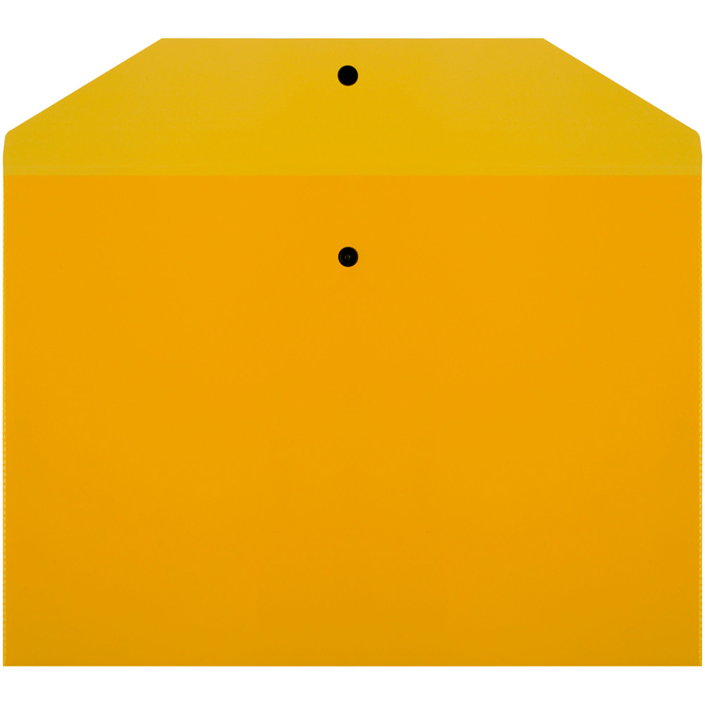 Папка-конверт на кнопке СТАММ А4, 120мкм, пластик, прозрачная, желтая 355647