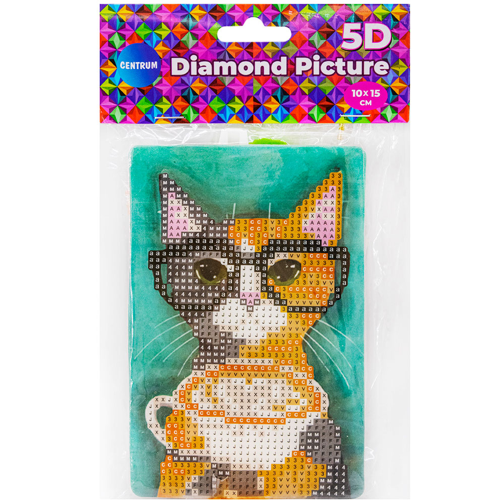 Набор для творчества Алмазная мозаика Кошка с кофе-арт 10*15см частичная выкладка 89767