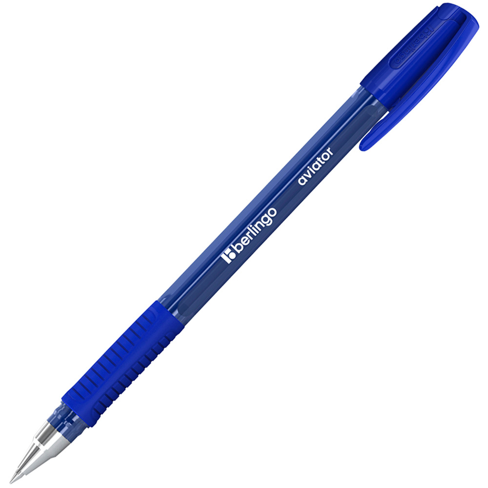 Ручка шариковая синяя 0,7мм "Aviator" 0,7мм, грип 360710 Berlingo