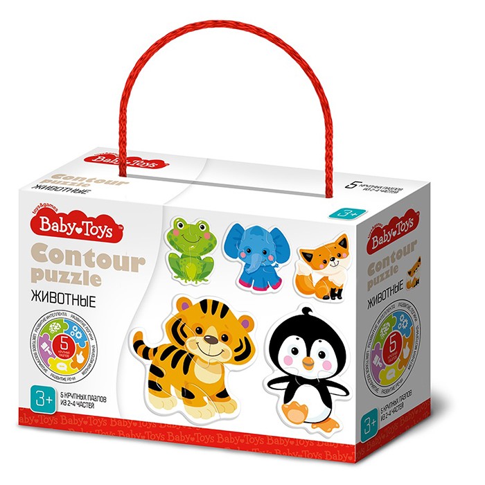 Пазл контурный Животные BABY TOYS 04117
