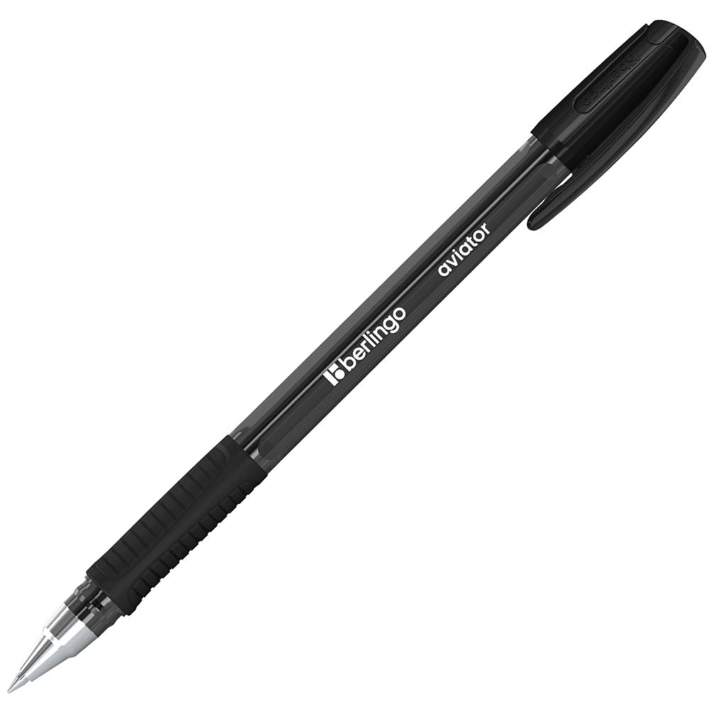 Ручка шариковая черная 0,7мм "Aviator" 0,7мм, грип 360711 Berlingo